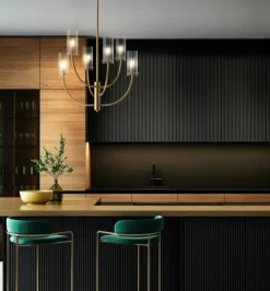 Store Stylowy żyrandol z ryflowanymi kloszami MOD223PL-06BS z serii ARCO Żyrandole Nowoczesne