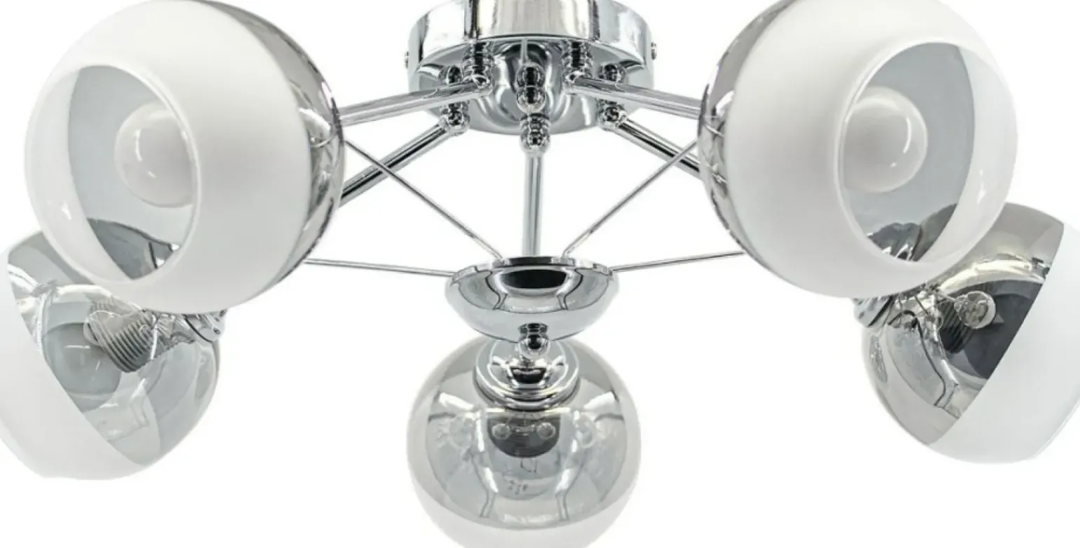 Clearance Stylowy żyrandol z transparentnymi kloszami 1018/5 8C | Kaja Żyrandole Nowoczesne