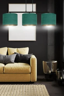 New Stylowy żyrandol z zielonymi abażurami 1051/3 HILDE | Kaja Oświetlenie Żyrandole Nowoczesne