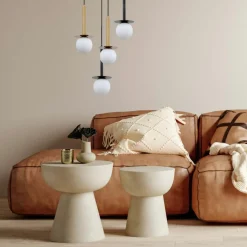 Clearance Stylowy zwis z mlecznym kloszem LP-1345/1P BK z serii ROMA | Kaja Żyrandole Nowoczesne