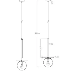 Clearance Stylowy zwis z mlecznym kloszem LP-1345/1P BK z serii ROMA | Kaja Żyrandole Nowoczesne