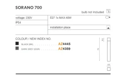 Sklep Kaja Słupek ogrodowy stojący 70cm E27 AZ4445 SORANO | Kaja