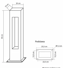 Sklep Kaja Słupek oświetleniowy, na żarówkę GU10, IP65 RE-900 z serii REKTAN | Kaja Oświetl