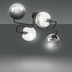 Store Symetryczna czarna lampa sufitowa z kloszami 843/4M3 | Kaja Żyrandole Nowoczesne