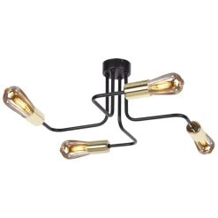 Best Sale Symetryczna czarna lampa sufitowa do salonu K-4942 | Kaja Oświetlenie Żyrandole Nowoczesne