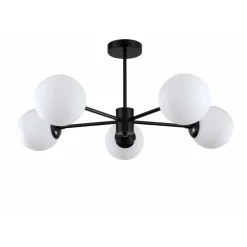 Cheap Symetryczna lampa sufitowa z kulami LP-1345/5P BK z serii ROMA | Kaja Żyrandole Nowoczesne