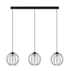 Best Symetryczna lampa wisząca na listwie czarno-złota 1222/3 z serii GINO Żyrandole Nowoczesne