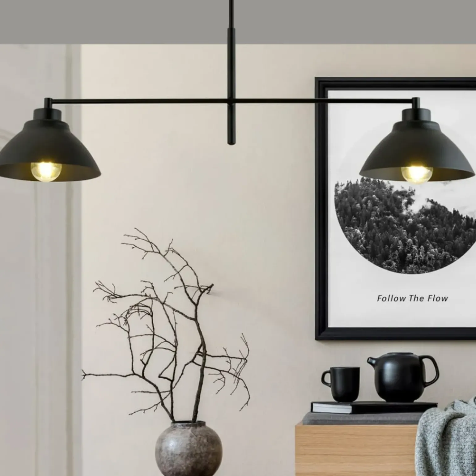 Best Symetryczna, podwójna lampa sufitowa z metalu 1211/2 z serii MAVERICK Żyrandole Nowoczesne