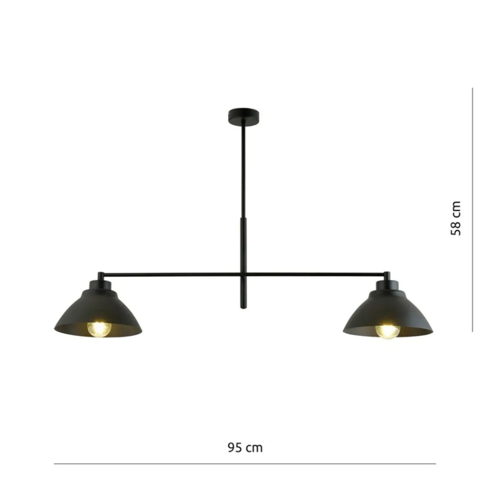 Best Symetryczna, podwójna lampa sufitowa z metalu 1211/2 z serii MAVERICK Żyrandole Nowoczesne