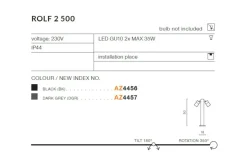 Sklep Kaja Szara lampa ogrodowa stojąca ruchoma 50cm AZ4457 ROLF | Kaja