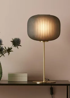 Sklep Kaja Szara lampa stołowa oprawa w kolorze mosiądzu 107820 | Kaja