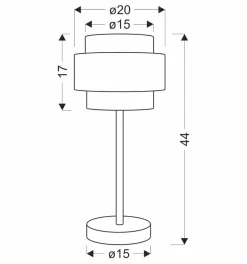 Sklep Kaja Szara lampka stołowa z podwójnym abażurem 41-18465 z serii HARE | Kaja Oświetlen
