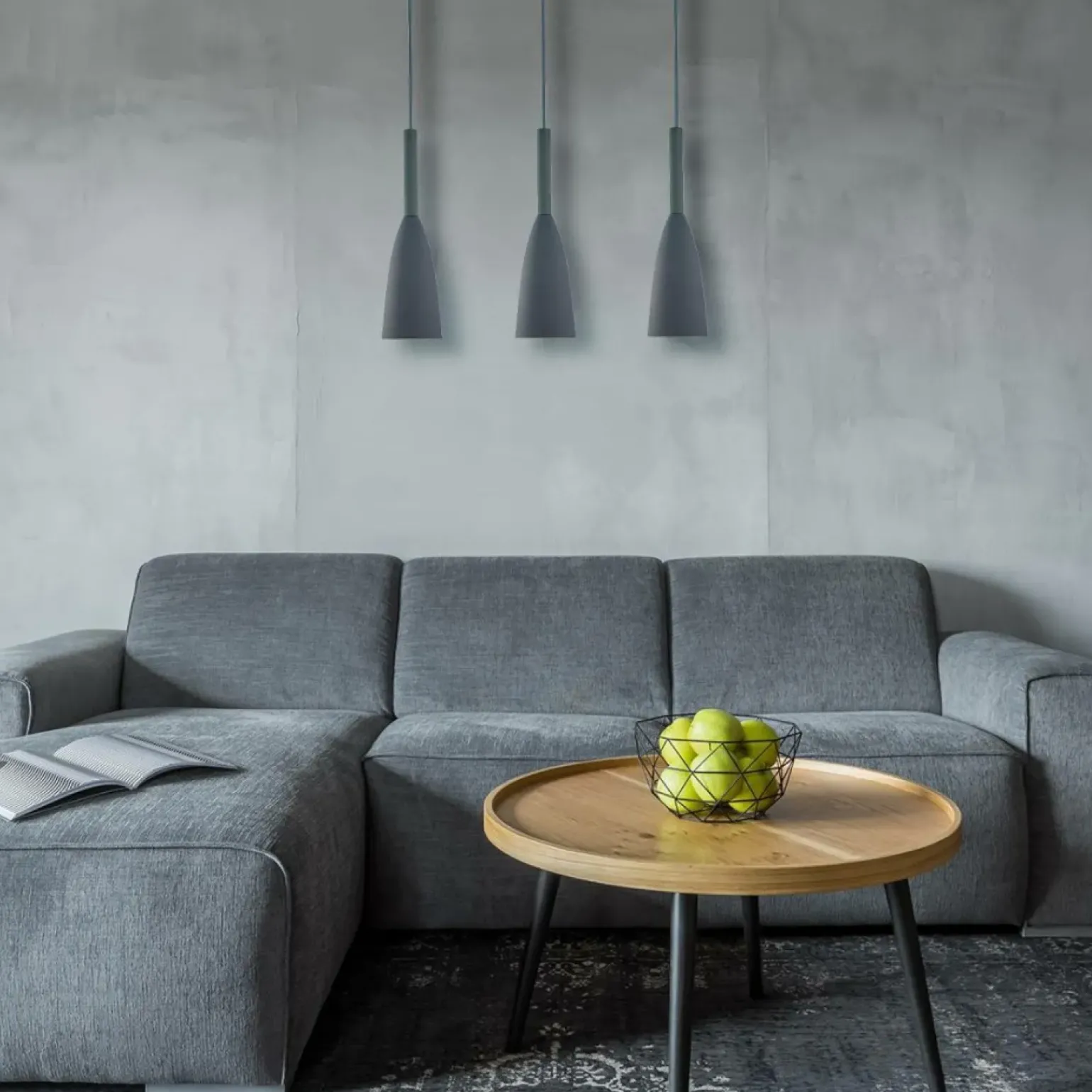 Shop Szara, minimalistyczna lampa wisząca LP-181/3L GR SOLIN | Kaja Żyrandole Nowoczesne