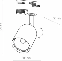 Sklep Kaja Szara oprawa do szyny jednoobwodowej TK 4497 TRACER | Kaja Oświetlenie