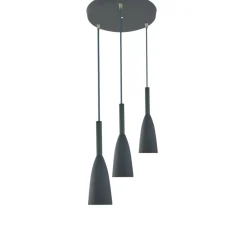 Flash Sale Szare tuby na okrągłej podsufitce LP-181/3P GR SOLIN | Kaja Żyrandole Nowoczesne