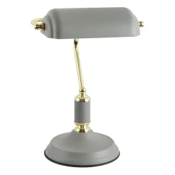 Sklep Kaja Szaro-złota, stylowa lampka z szerokim kloszem A2048-GR z serii ROMA