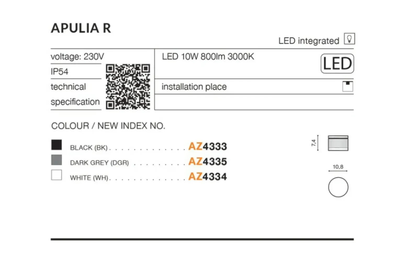 Sklep Kaja łazienkowy spot lampa sufitowa LED AZ4335 APULIA | Kaja