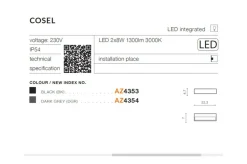Sklep Kaja kinkiet elewacyjny dwukierunkowy LED AZ4354 COSEL | Kaja