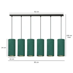 Online Szeroka, abażurowa lampa wisząca nad stół 1058/6 BENTE | Kaja Żyrandole Nowoczesne