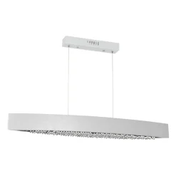 Store Szeroka, biała lampa wisząca z kryształkami ML015 BOCCA | Kaja Żyrandole Nowoczesne