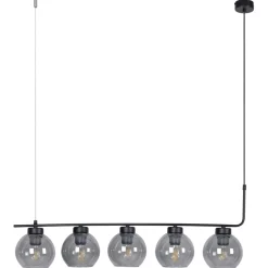 New Szeroka, czarna lampa wisząca do salonu K-4882 TORVI | Kaja Żyrandole Nowoczesne