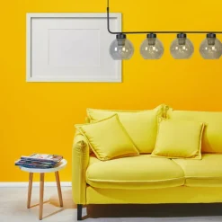 New Szeroka, czarna lampa wisząca do salonu K-4882 TORVI | Kaja Żyrandole Nowoczesne