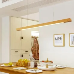 New Szeroka, drewniana listwa sufitowa LED ABR-LLZ-24W LINEA | Kaja Żyrandole Nowoczesne