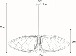 Fashion Szeroka, druciana lampa wisząca K-3408 TIZI | Kaja Oświetlenie Żyrandole Nowoczesne