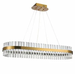 Discount Szeroka, kryształowa lampa wisząca nad stół AZ5263 FRANCESCA | Kaja Żyrandole Nowoczesne