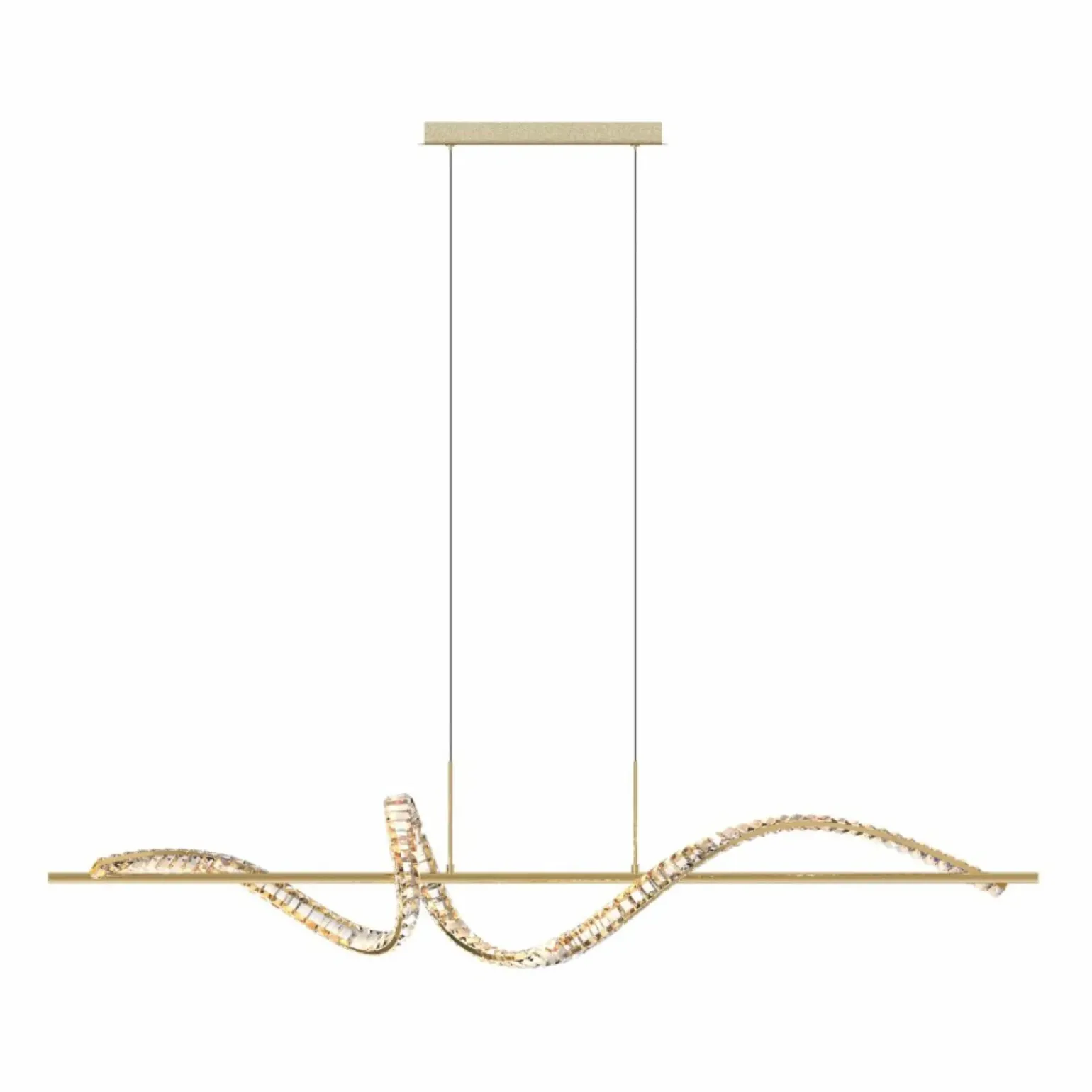 Flash Sale Szeroka, kryształowa lampa wisząca MD3170-1-3GT ATHESA | Kaja Żyrandole Nowoczesne