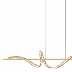 Flash Sale Szeroka, kryształowa lampa wisząca MD3170-1-3GT ATHESA | Kaja Żyrandole Nowoczesne