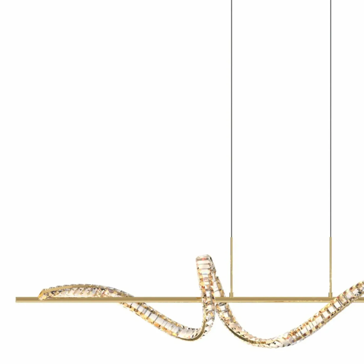 Flash Sale Szeroka, kryształowa lampa wisząca MD3170-1-3GT ATHESA | Kaja Żyrandole Nowoczesne