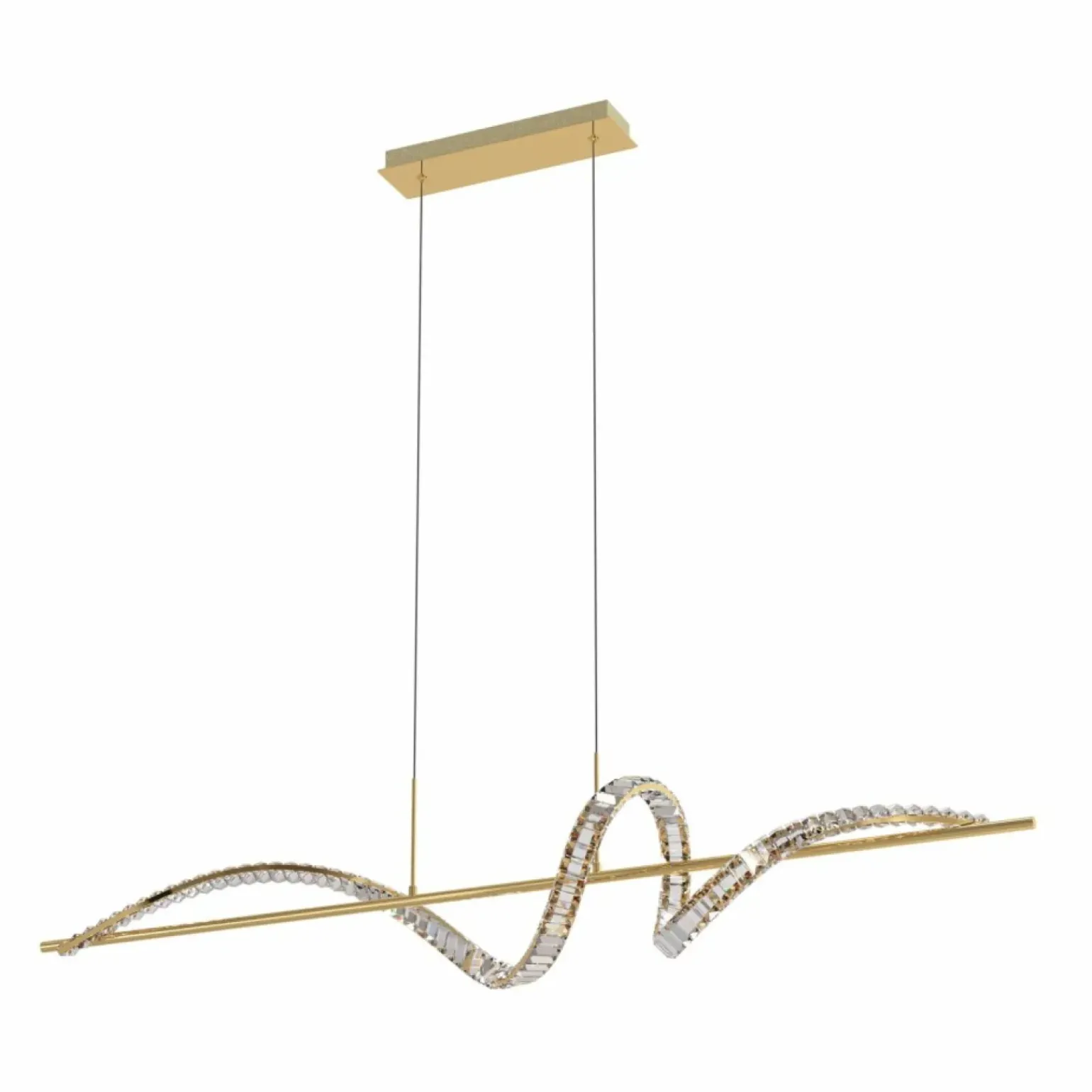 Flash Sale Szeroka, kryształowa lampa wisząca MD3170-1-3GT ATHESA | Kaja Żyrandole Nowoczesne