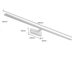 Sklep Kaja Szeroka lampa łazienkowa nad lustro 96cm GS-LWB-32W WH ISLA | Kaja