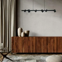 Discount Szeroka lampa do oświetlenia stołu lub baru LP-731/6L BK SNOW | Kaja Żyrandole Nowoczesne