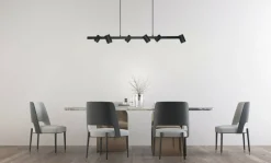 Discount Szeroka lampa do oświetlenia stołu lub baru LP-731/6L BK SNOW | Kaja Żyrandole Nowoczesne