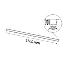 Sklep Kaja Szeroka lampa podtynkowa LED 150cm 4000K ANT 1835 HIATE | Kaja