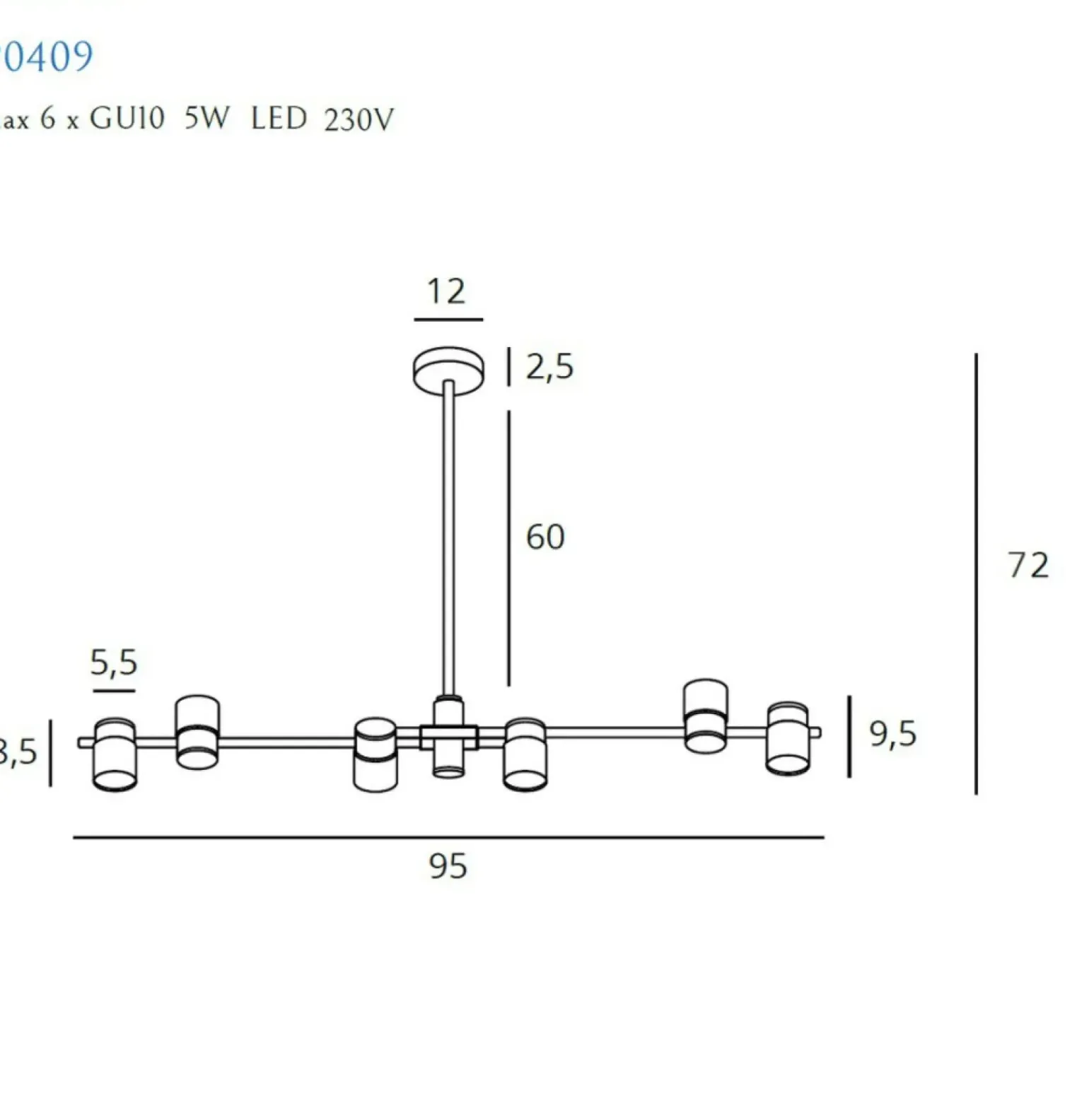 Store Szeroka lampa sufitowa z reflektorami MX P0409 PUMA | Kaja Oświetlenie Żyrandole Nowoczesne