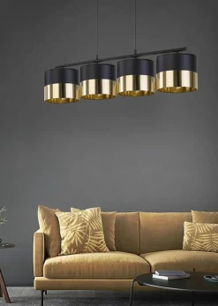 Cheap Szeroka lampa wisząca nad stół w jadalni TK 3470 z serii LONDYN GOLD Żyrandole Nowoczesne