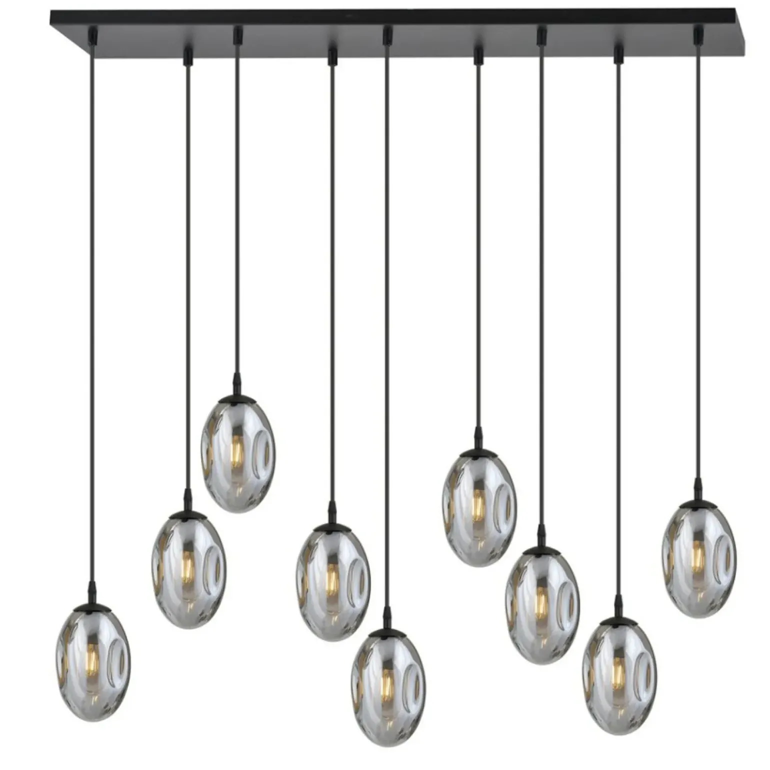 New Szeroka lampa wisząca z ciemnymi kloszami 1266/9 z serii ASTRAL | Kaja Żyrandole Nowoczesne