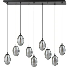 New Szeroka lampa wisząca z ciemnymi kloszami 1266/9 z serii ASTRAL | Kaja Żyrandole Nowoczesne