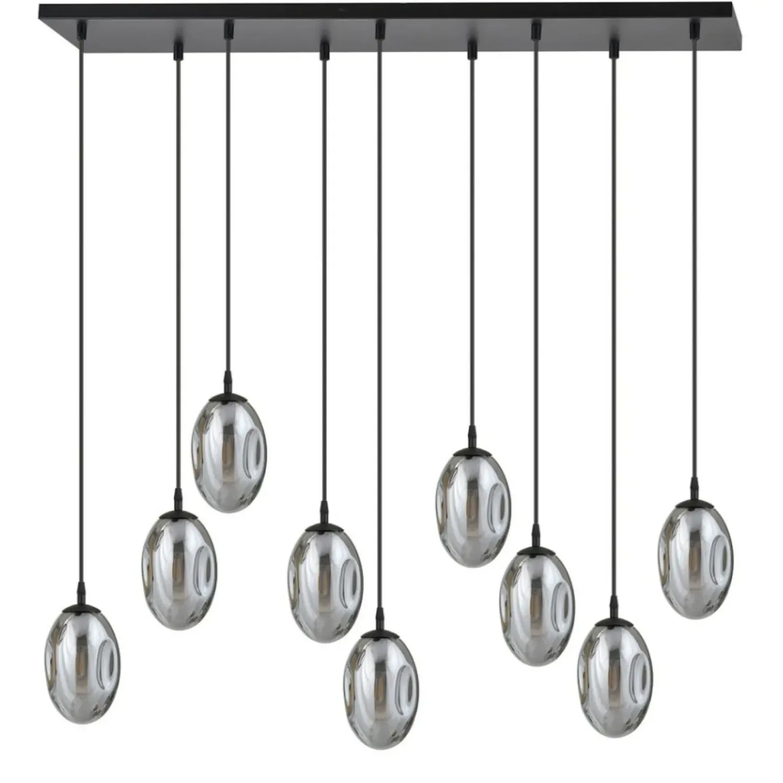 New Szeroka lampa wisząca z ciemnymi kloszami 1266/9 z serii ASTRAL | Kaja Żyrandole Nowoczesne