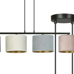 Best Sale Szeroka lampa wisząca z kolorowymi abażurami 1055/4 HILDE | Kaja Żyrandole Nowoczesne