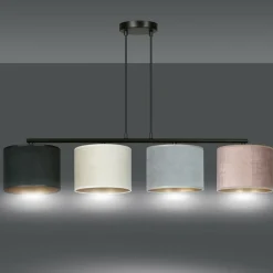 Best Sale Szeroka lampa wisząca z kolorowymi abażurami 1055/4 HILDE | Kaja Żyrandole Nowoczesne