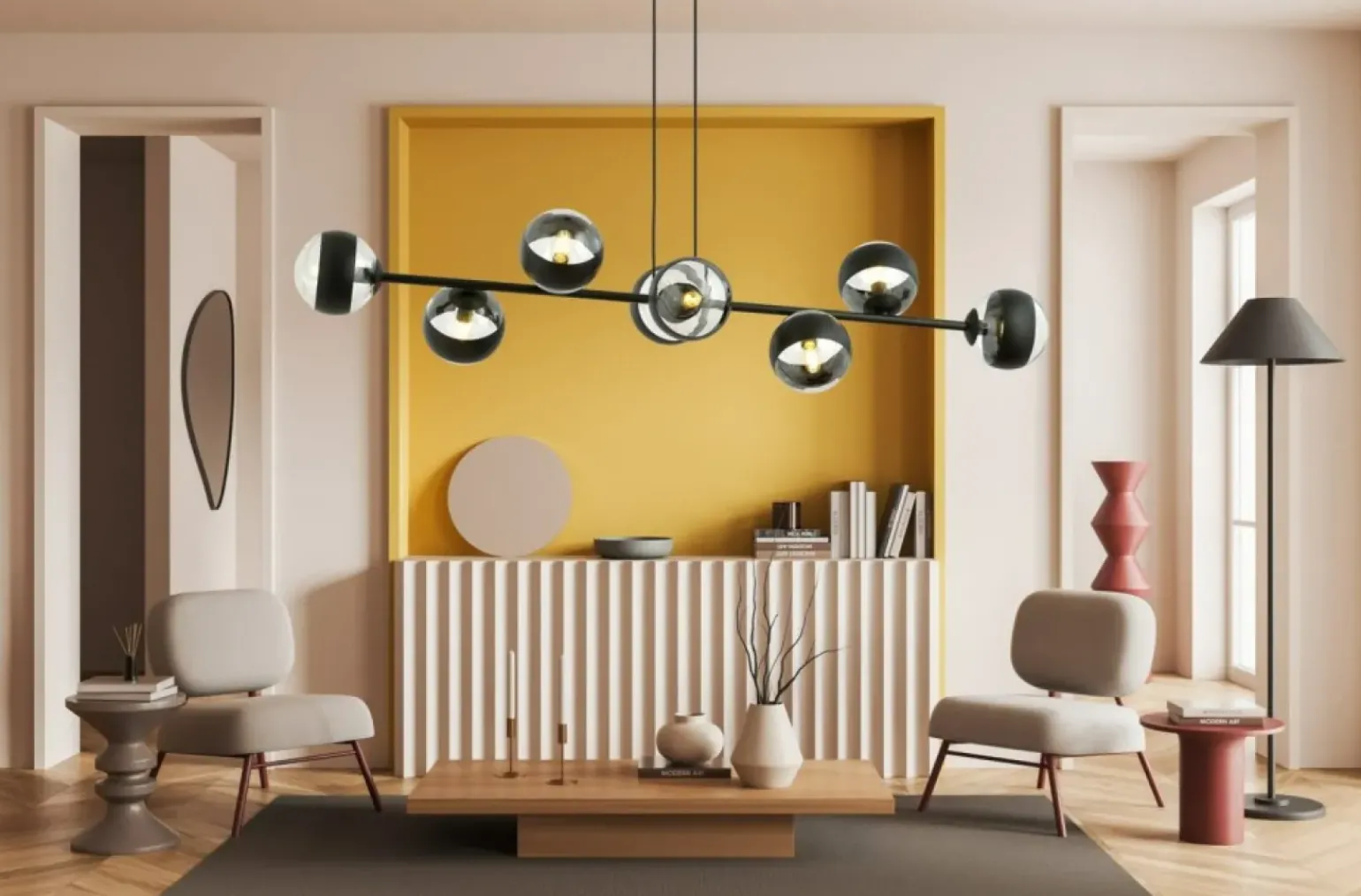 Cheap Szeroka lampa wisząca z małymi kloszami 1229/8 ROSSI | Kaja Żyrandole Nowoczesne