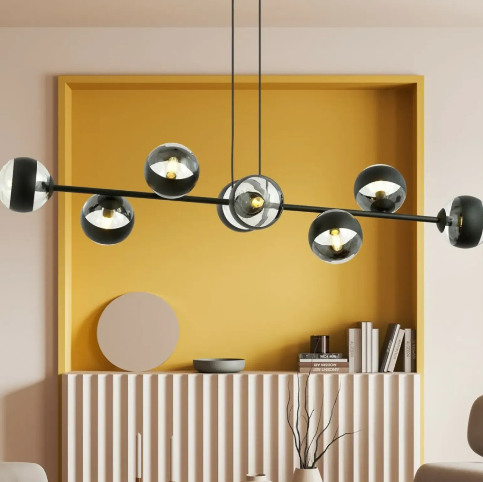 Cheap Szeroka lampa wisząca z małymi kloszami 1229/8 ROSSI | Kaja Żyrandole Nowoczesne