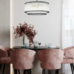 Online Szeroka lampa wisząca z podwójnym kloszem P0528-06H-P7AC SERGIO | Kaja Żyrandole Nowoczesne