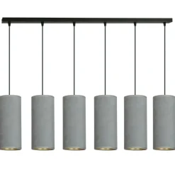 Online Szeroka lampa wisząca z szaro-złotymi abażurami 1060/6 BENTE | Kaja Żyrandole Nowoczesne
