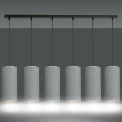 Online Szeroka lampa wisząca z szaro-złotymi abażurami 1060/6 BENTE | Kaja Żyrandole Nowoczesne