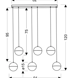Best Sale Szeroka, ledowa lampa wisząca do salonu A0031-360 FURNI | Kaja Żyrandole Nowoczesne